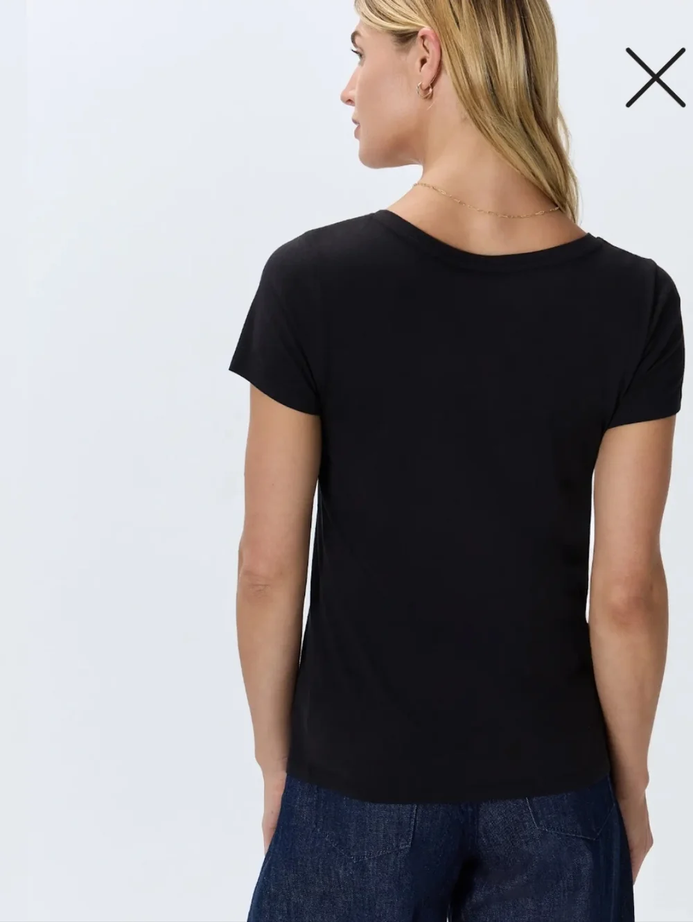 Quince Cotton Modal Scoop Neck Tee Shirt Womens Size Large Black Short Sleeves - Picture 2 of 9